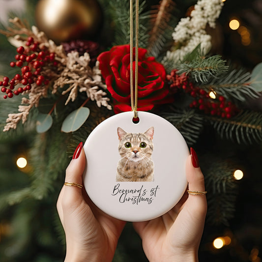 Ceramic Pet Photo Ornaments Set - 4 Unique Shapes, Handmade Holiday Decor, Personalized Gifts for Christmas & Home