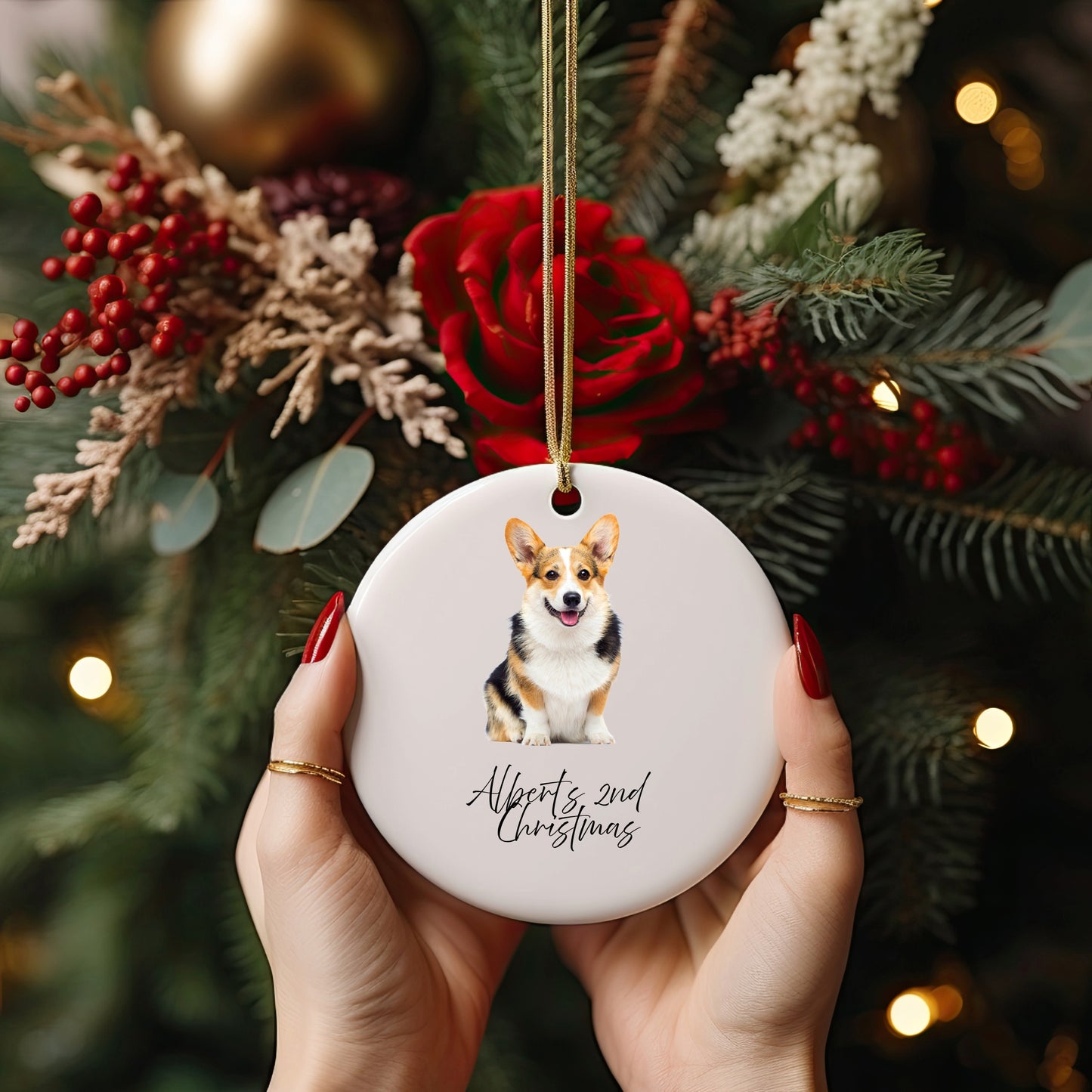 Ceramic Pet Photo Ornaments Set - 4 Unique Shapes, Handmade Holiday Decor, Personalized Gifts for Christmas & Home