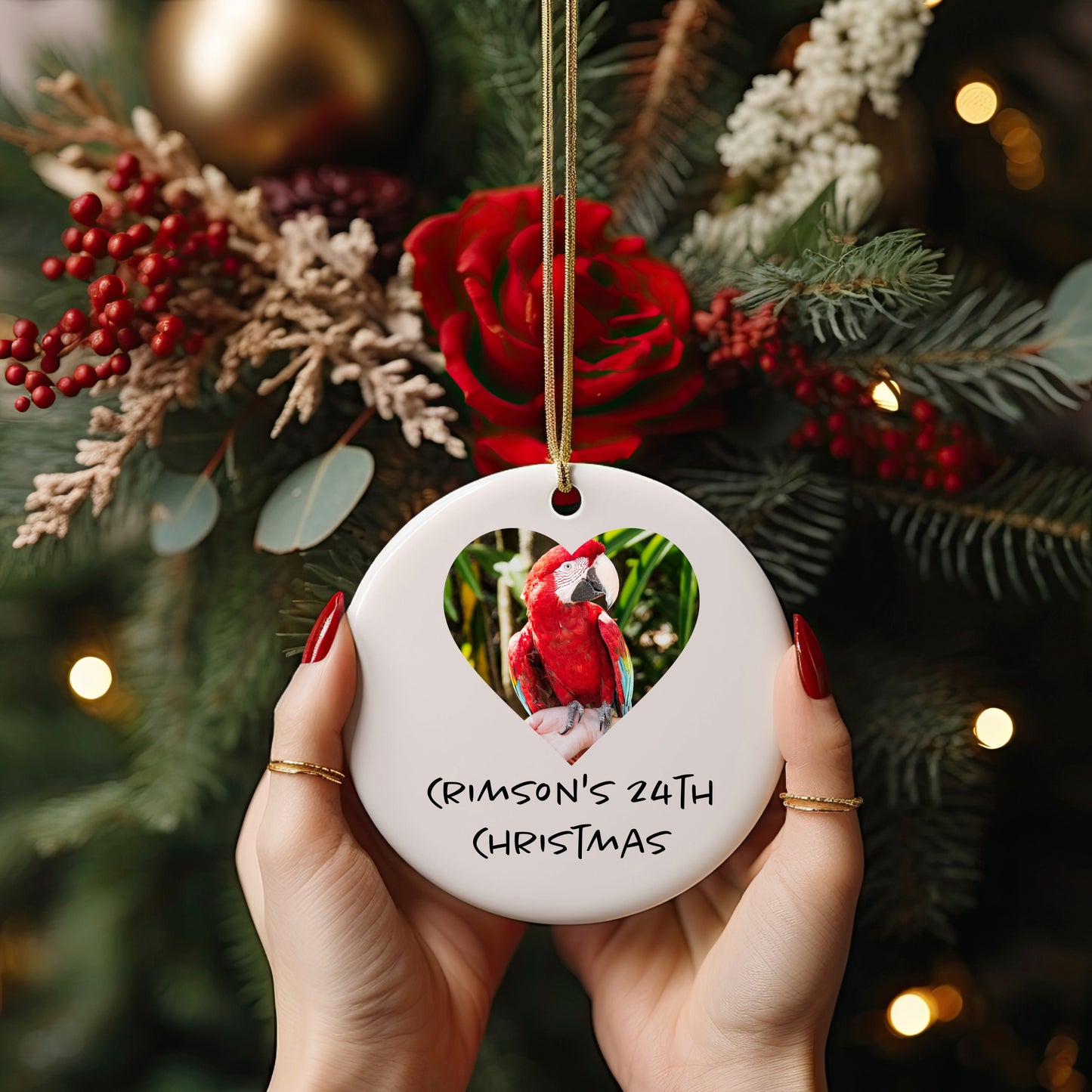 Ceramic Pet Photo Ornaments Set - 4 Unique Shapes, Handmade Holiday Decor, Personalized Gifts for Christmas & Home