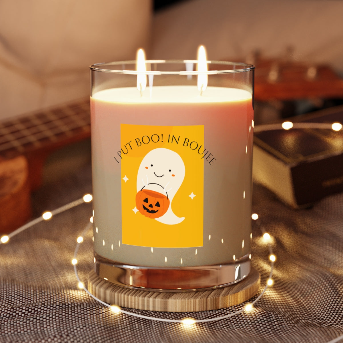 Lavender Mint Halloween Ghost Scented Candle - Full Glass, 11oz, Cozy Home Decor, Fall Fragrance, Spooky Season Gift, Relaxation, Party Favor